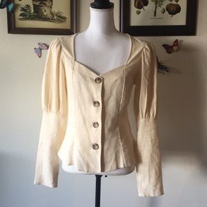 BNWT ASOS sweetheart linen button up top size 6